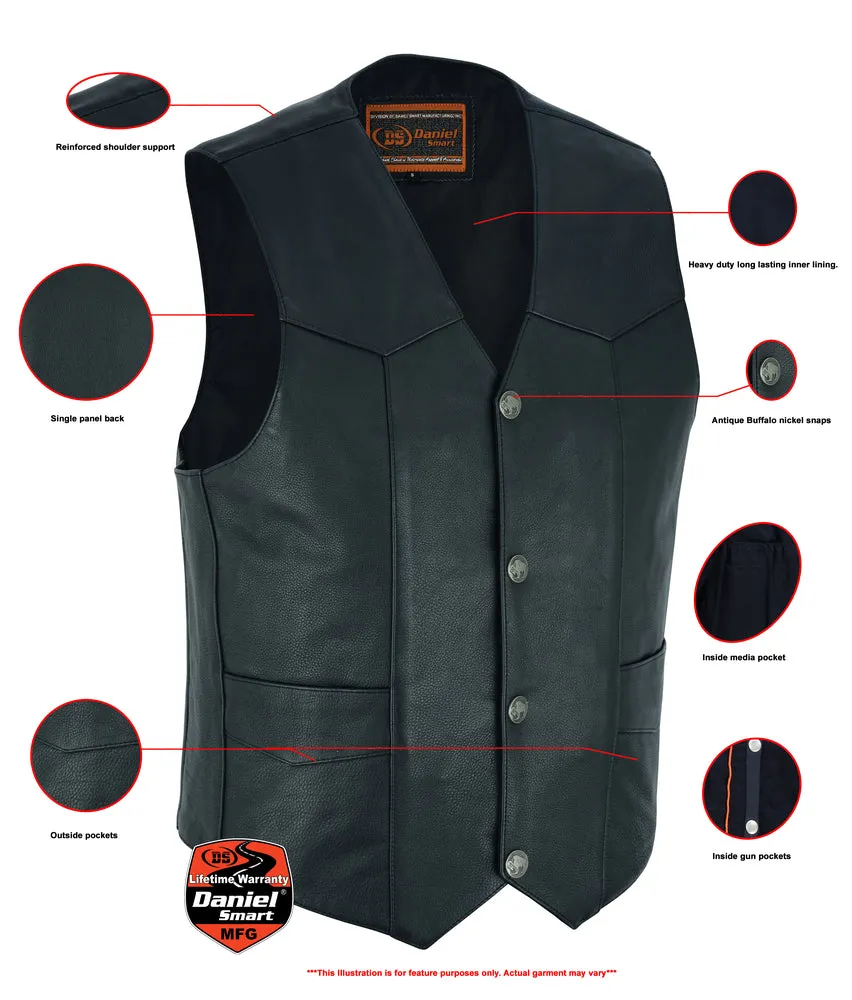 Daniel Smart Advance Men's Buffalo Nickel Head Snap Vest