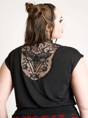 Deathmoth Embroidered Blouson Top