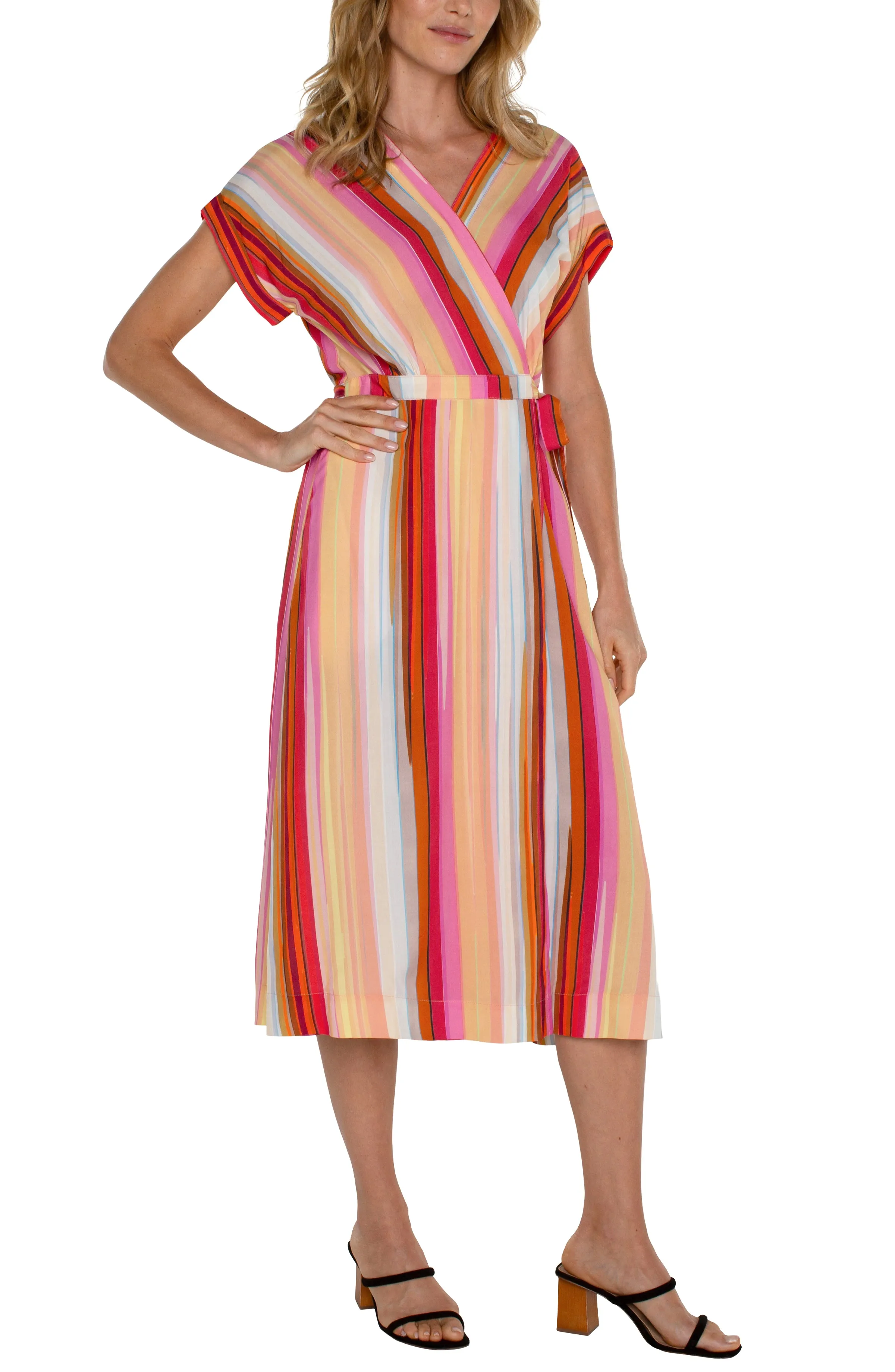 DOLMAN WRAP FRONT MIDI DRESS