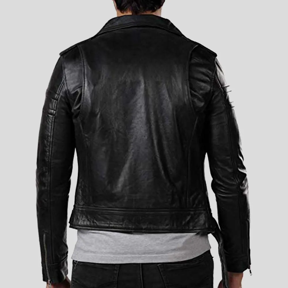 Donn Black Vintage Motorcycle Leather Jacket