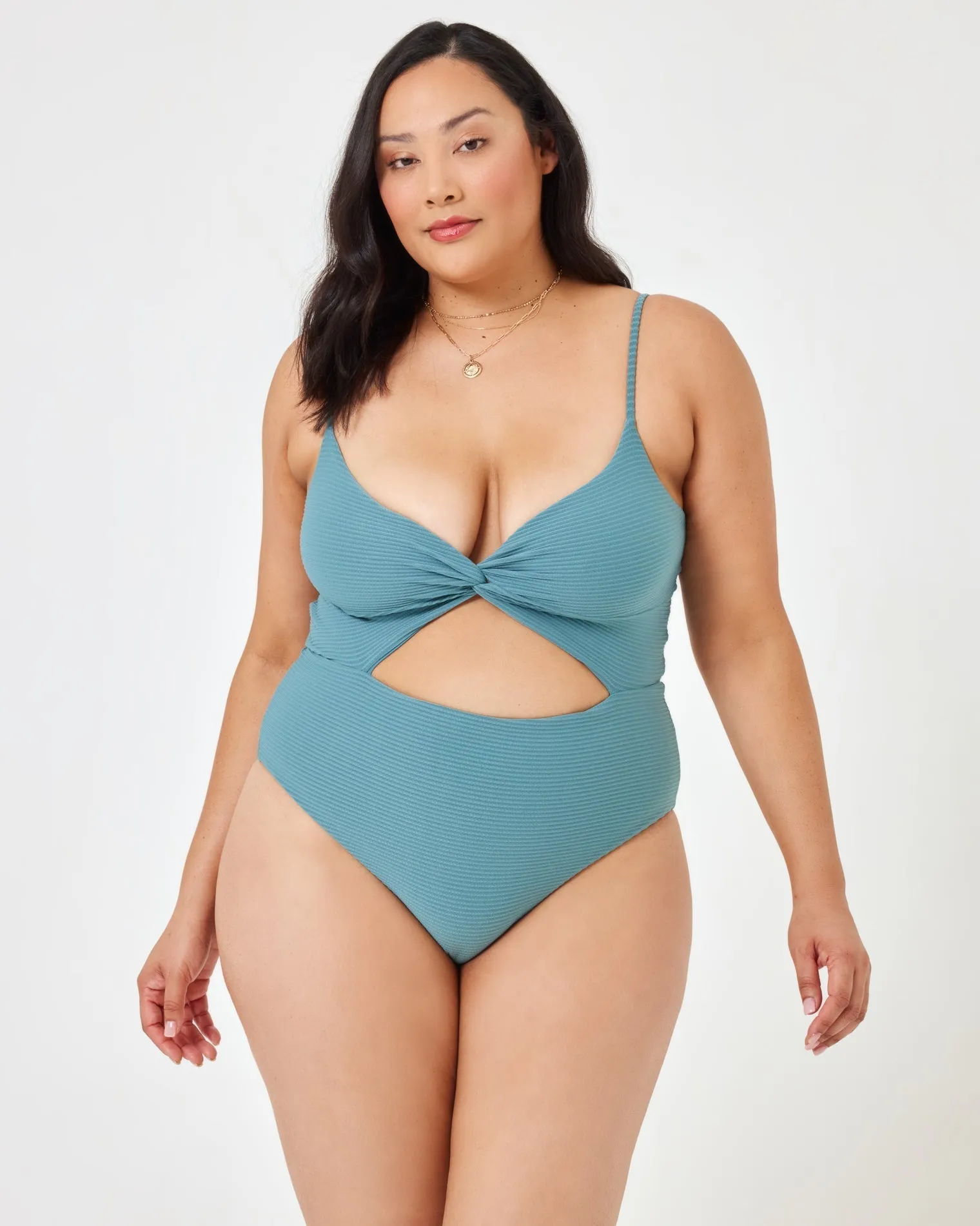 Eco Chic Repreve® Kyslee One Piece Swimsuit - Slated Glass