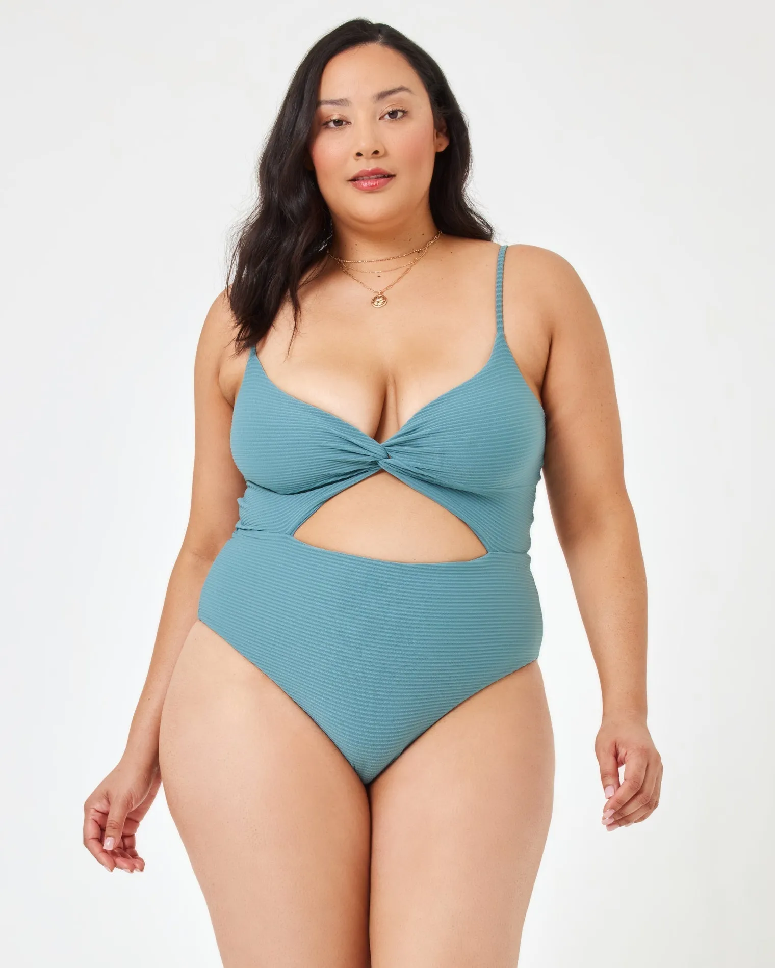 Eco Chic Repreve® Kyslee One Piece Swimsuit - Slated Glass