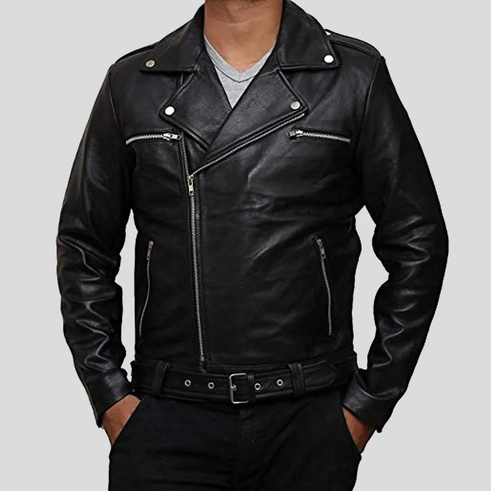 Eden Black Biker Leather Jacket