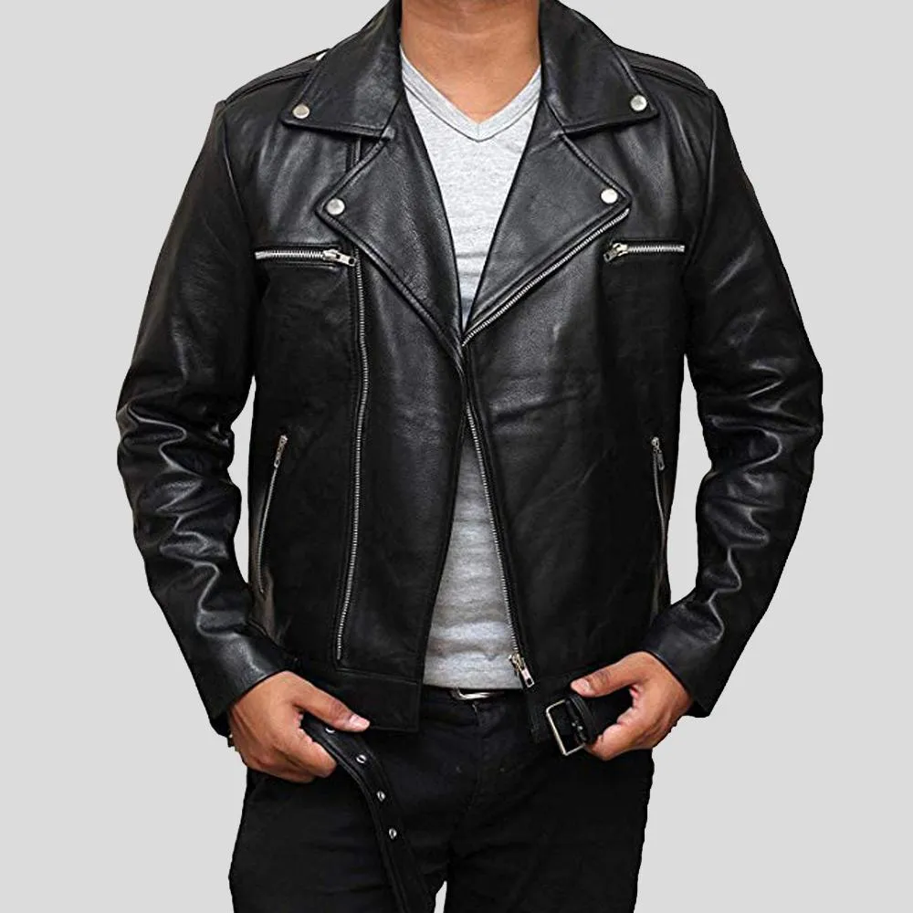 Eden Black Biker Leather Jacket