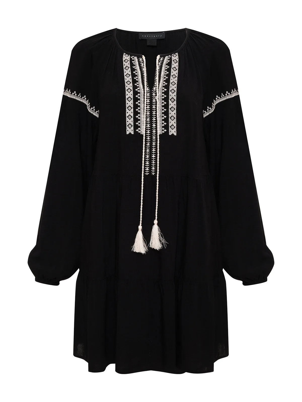 Embroidered Dress Black