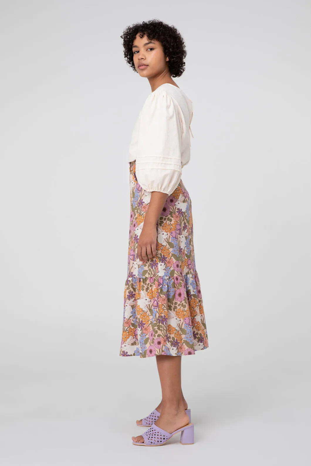 Garden Rabbit Midi Skirt