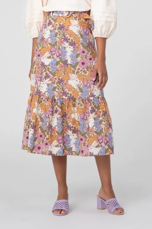 Garden Rabbit Midi Skirt