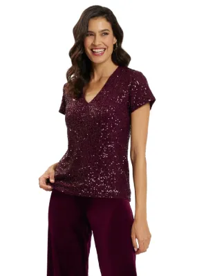 GARNET SEQUINS WINNIE TOP