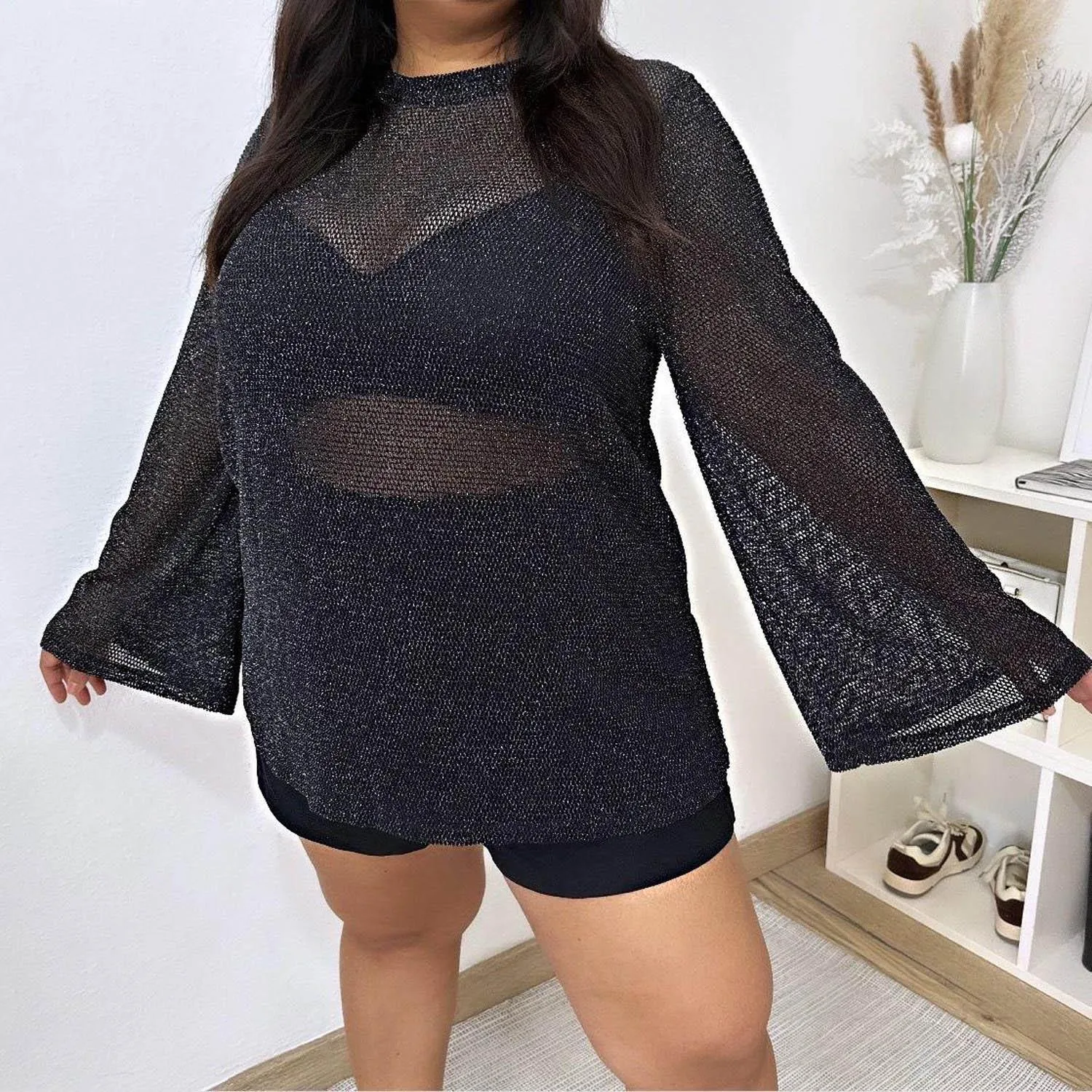 Glitter Fishnet Top - Stevie