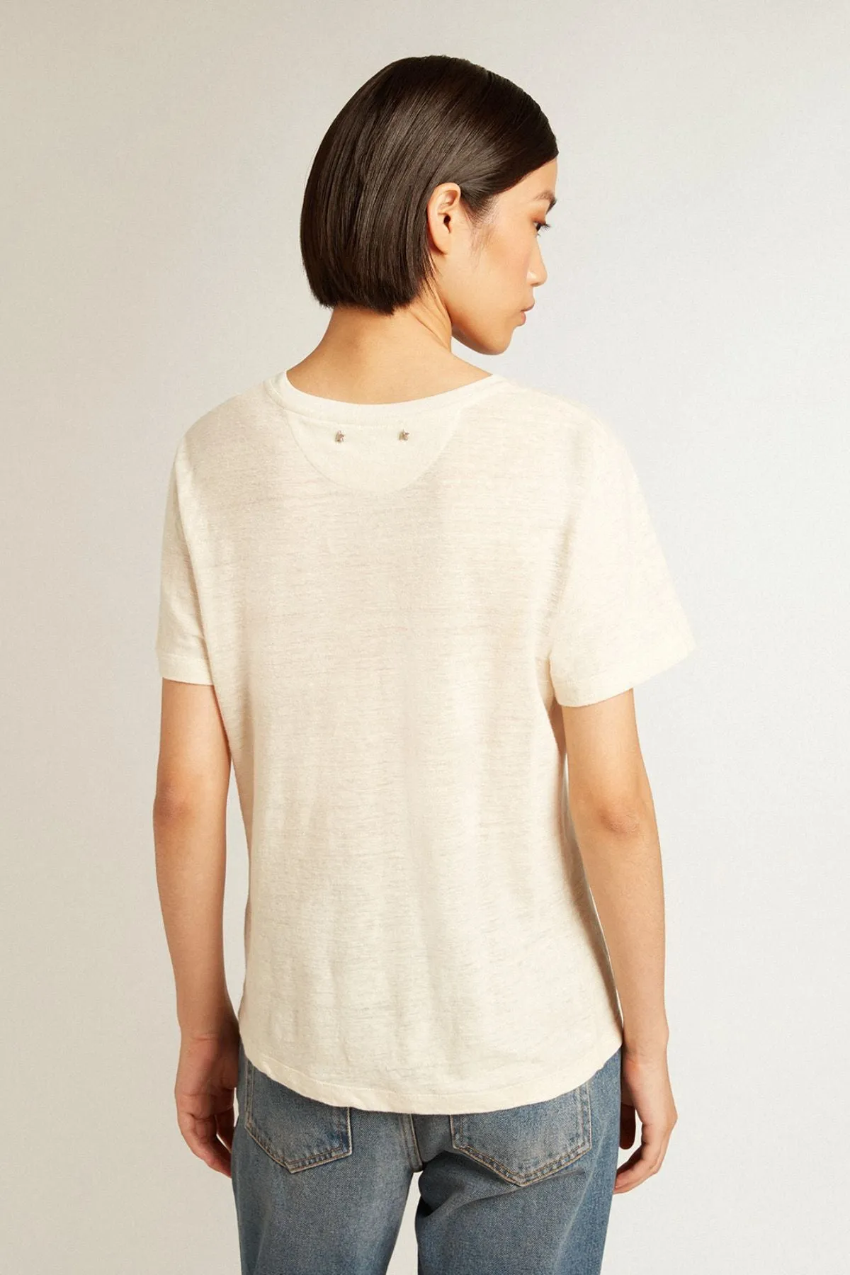 Golden Goose Embroidered Cherry T-Shirt - Heritage White/ Dark Red