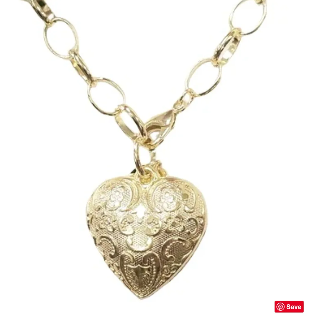 Heart of Gold Necklace | Swirl Detail