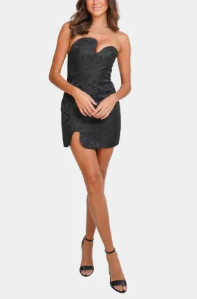 Hemline Exclusive Strapless Puzzle Mini Dress