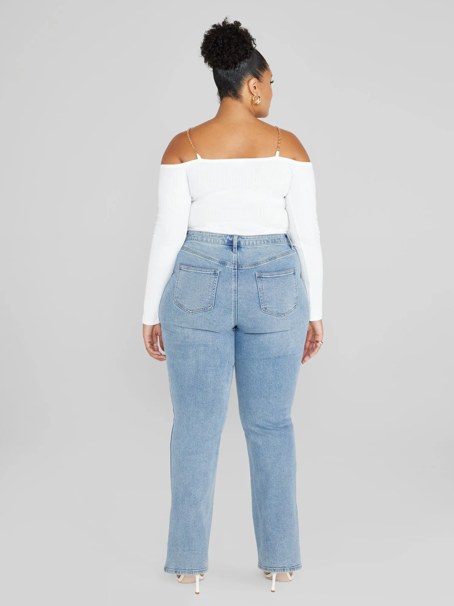 High Rise Relaxed Destructed Split Hem Jeans