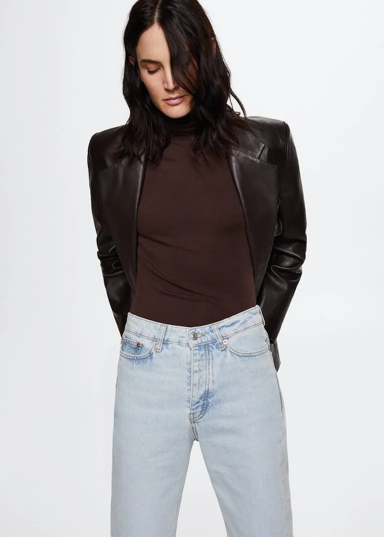 High-waist cropped straight jeans