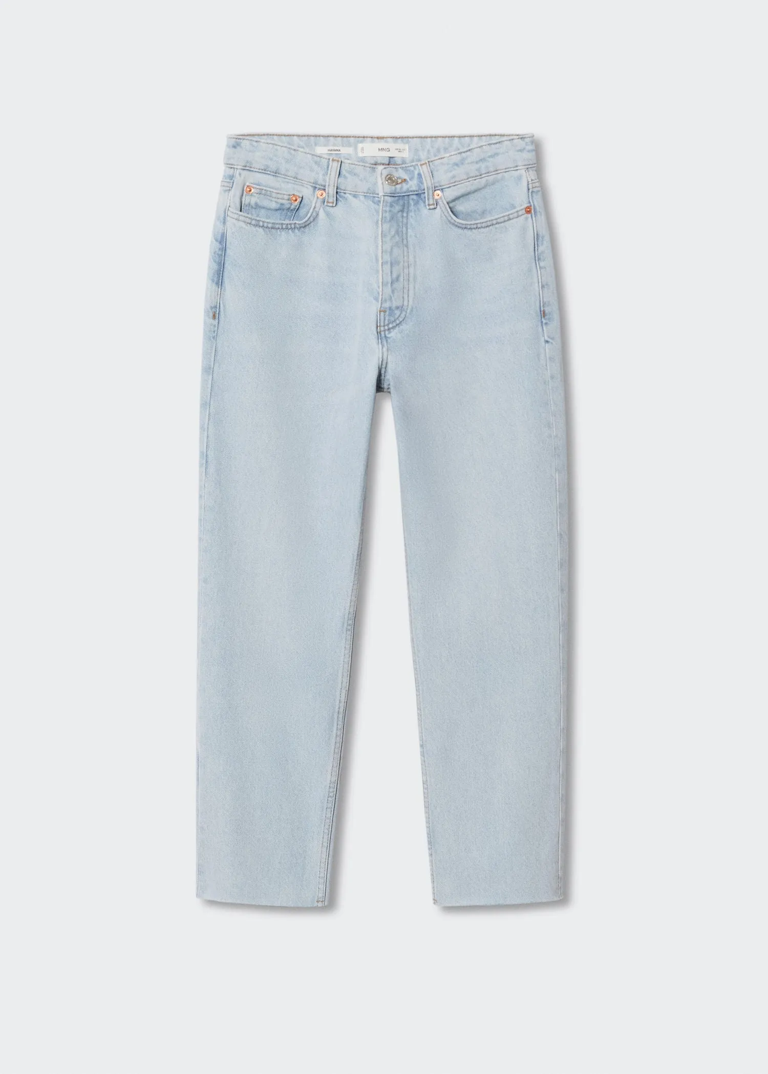 High-waist cropped straight jeans