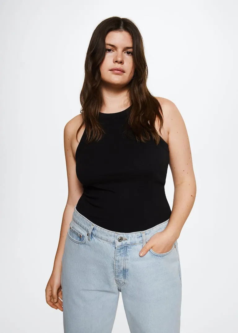 High-waist cropped straight jeans