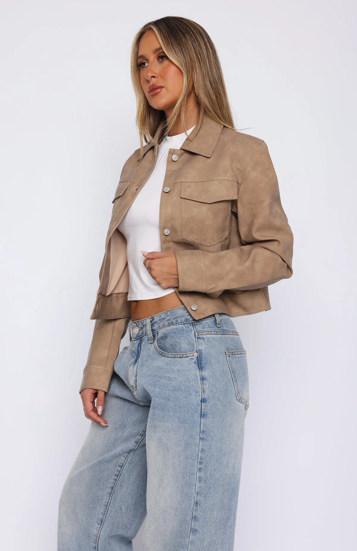 Hold Tight PU Jacket Camel