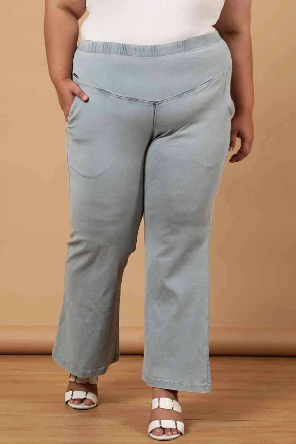 Ice Blue Flare Jeans