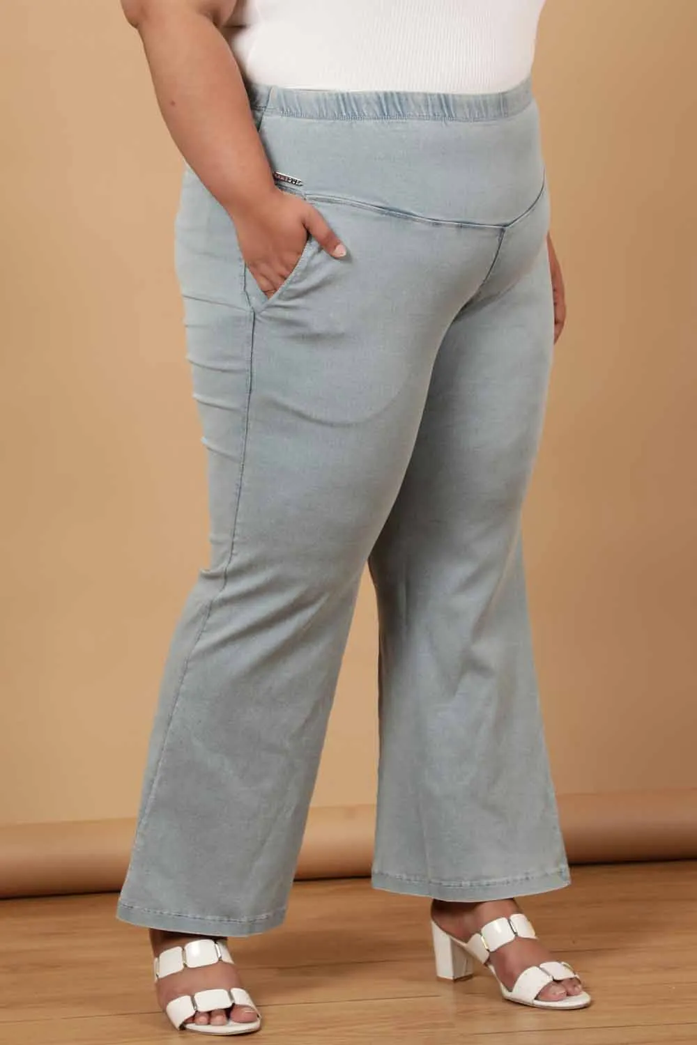 Ice Blue Flare Jeans