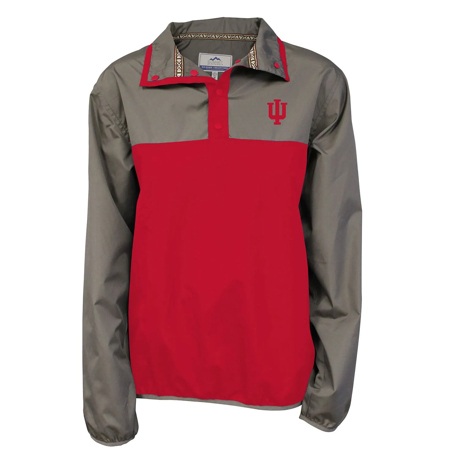 Indiana Hoosiers Colorblock 1/4 Snap Windbreaker