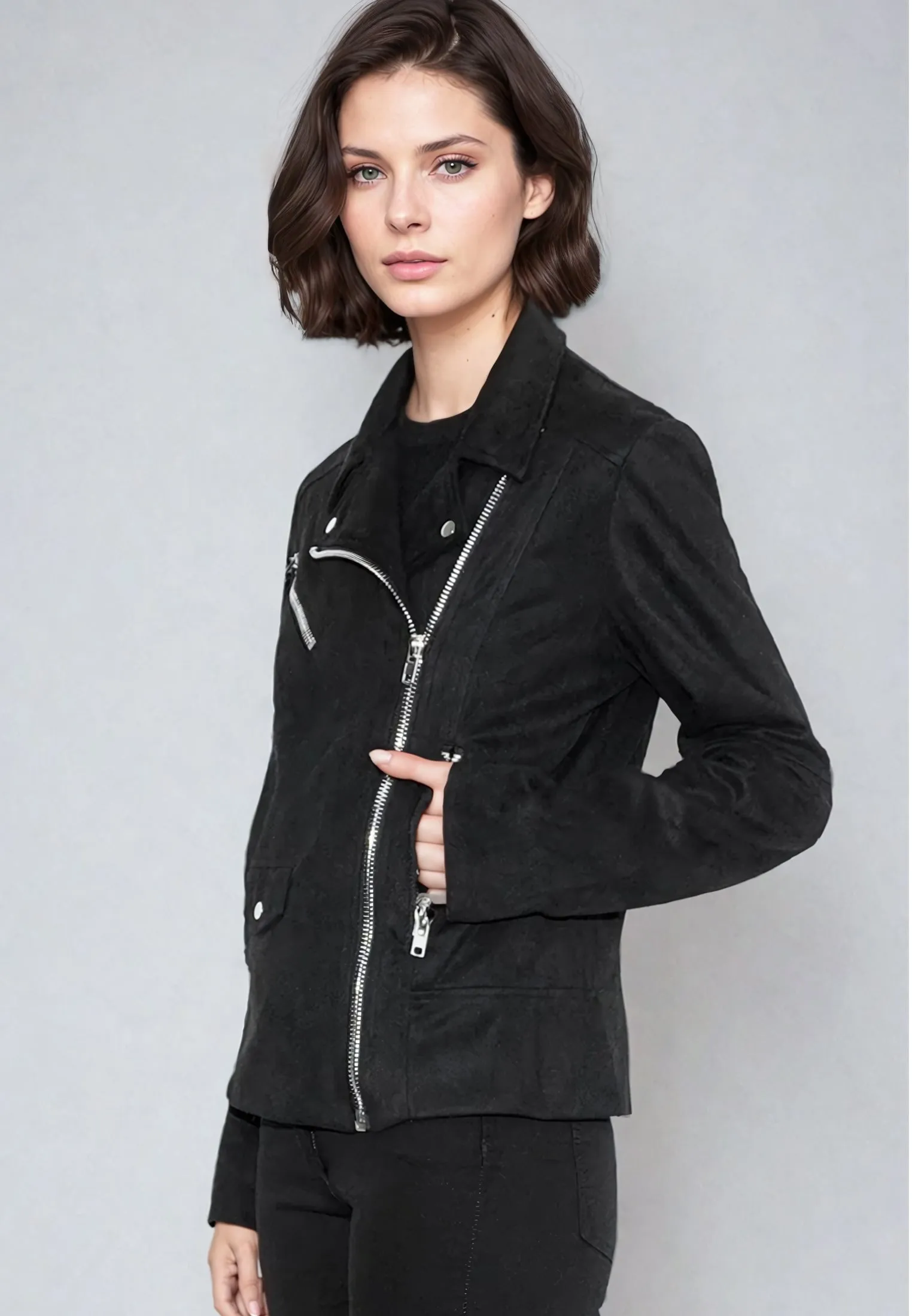 JADE BIKER JACKET JET BLACK