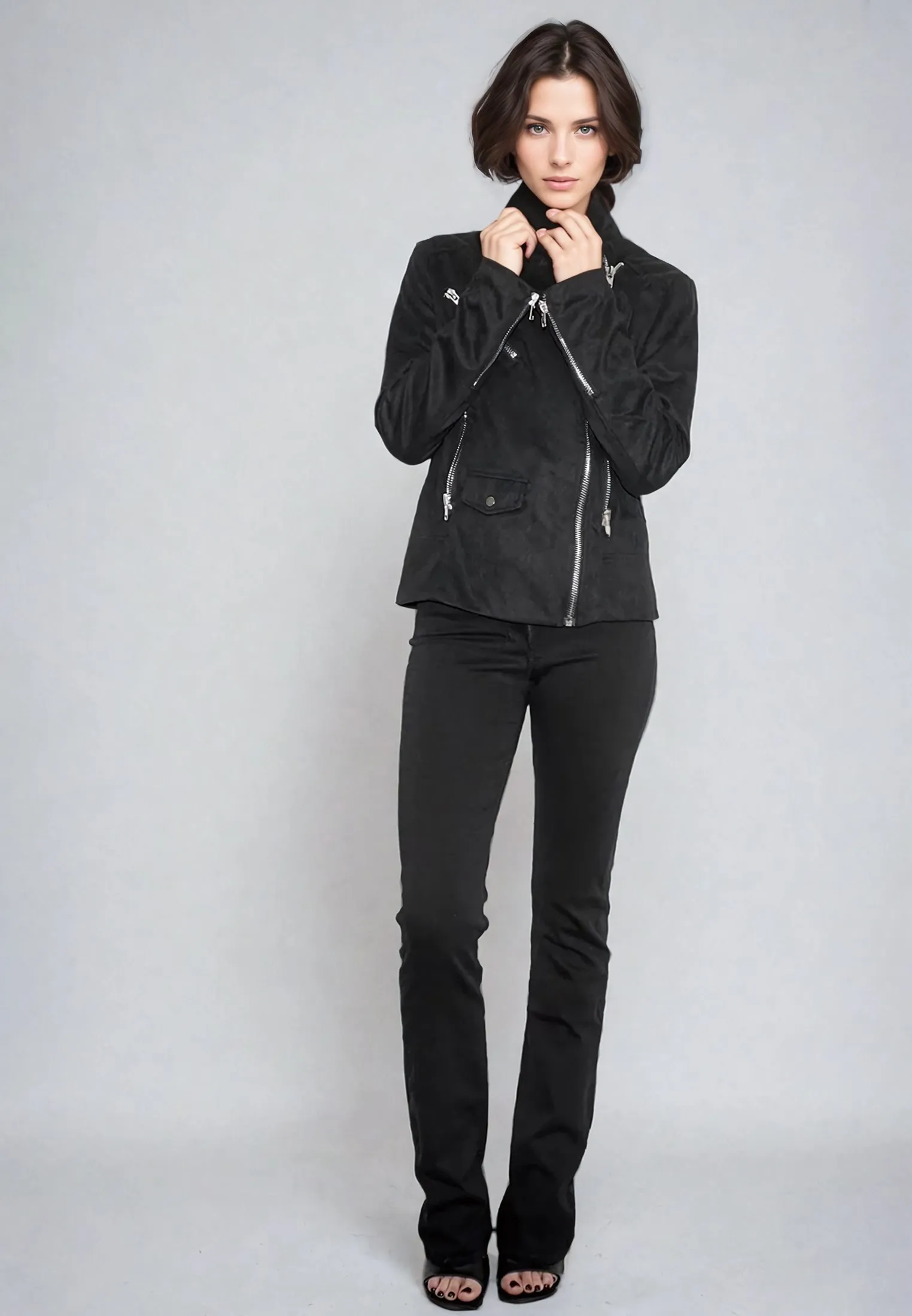 JADE BIKER JACKET JET BLACK