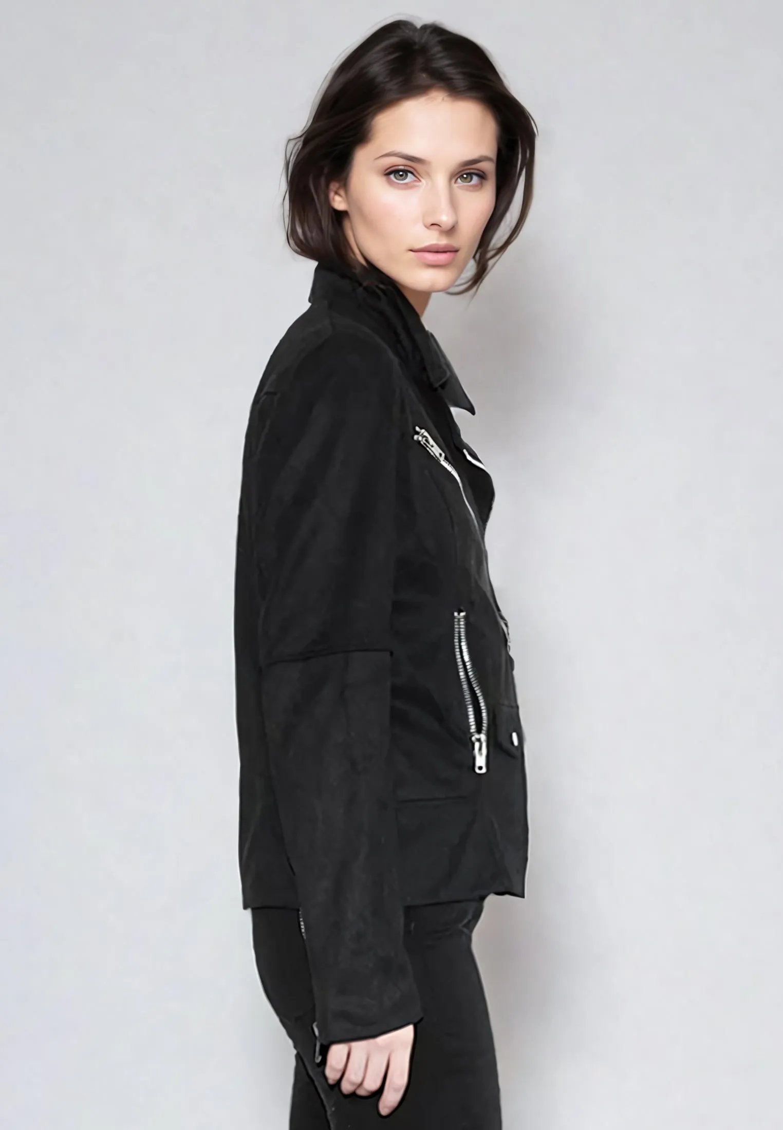 JADE BIKER JACKET JET BLACK