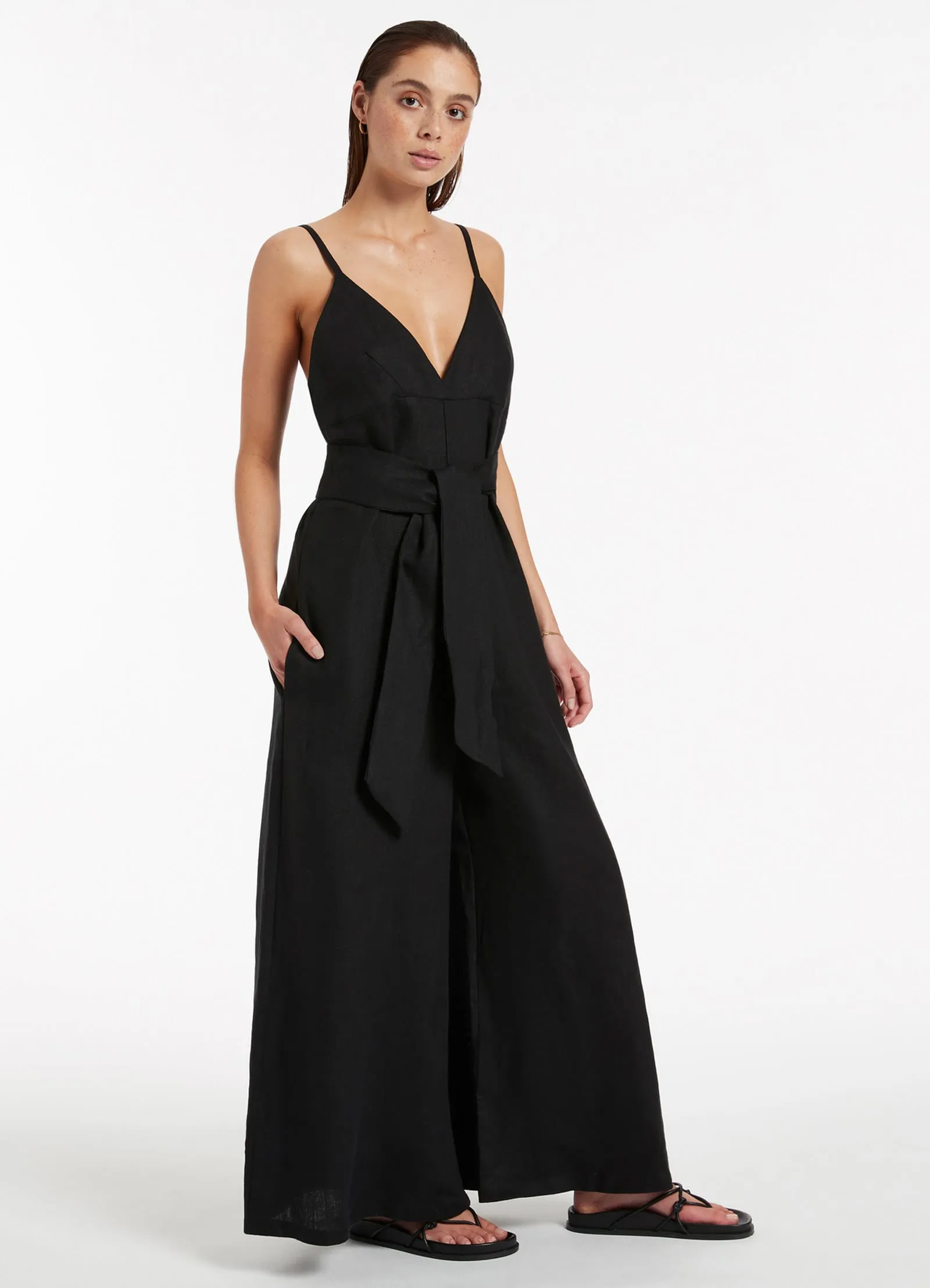 Jetset V-Neckline Jumpsuit - Black