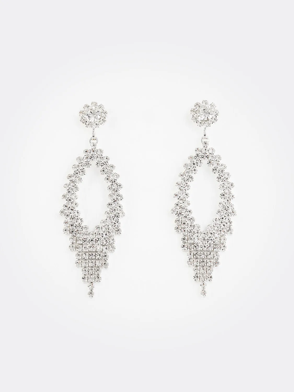 Jewelled Tear Drop With Fringe Earring