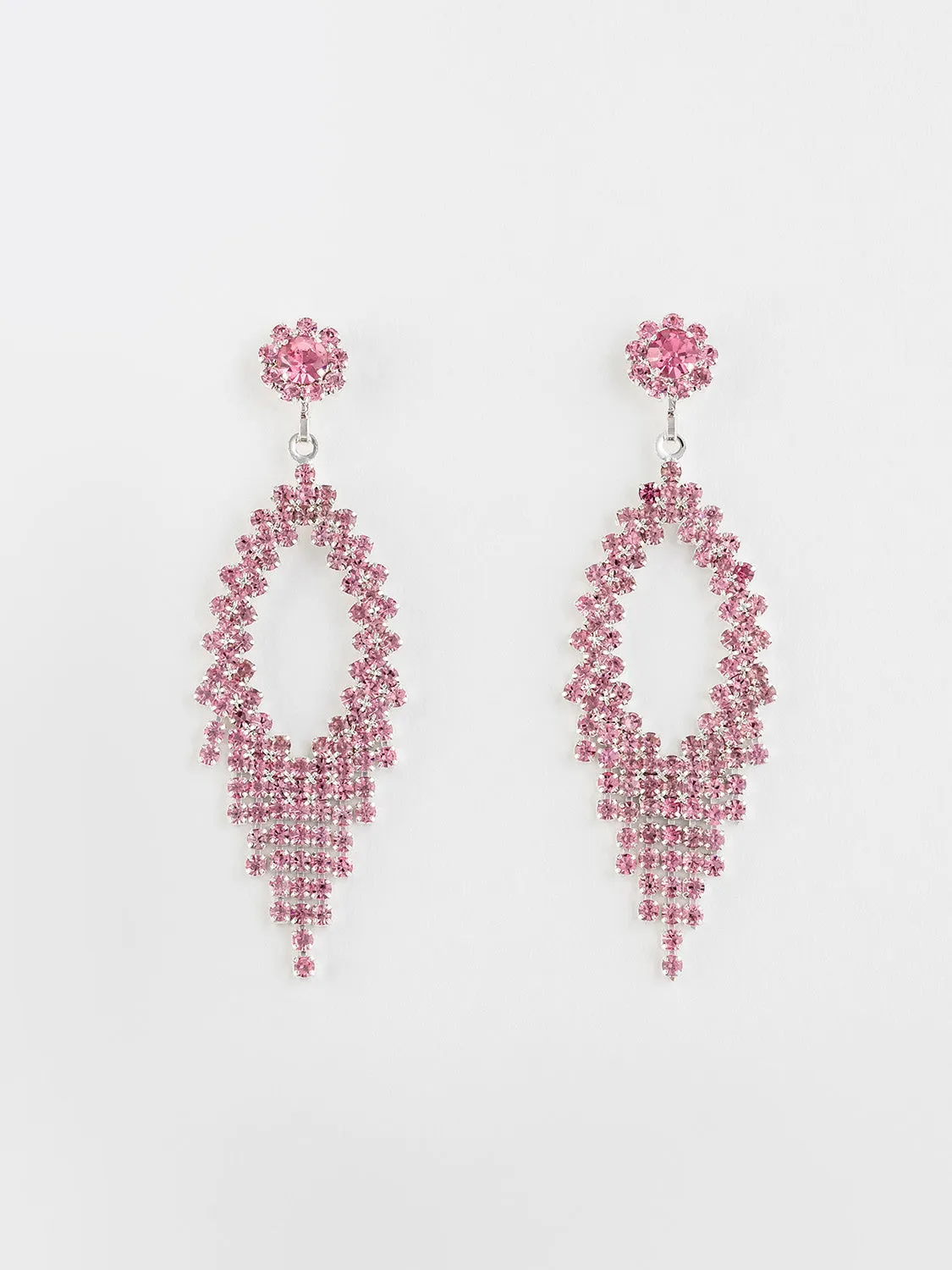 Jewelled Tear Drop With Fringe Earring