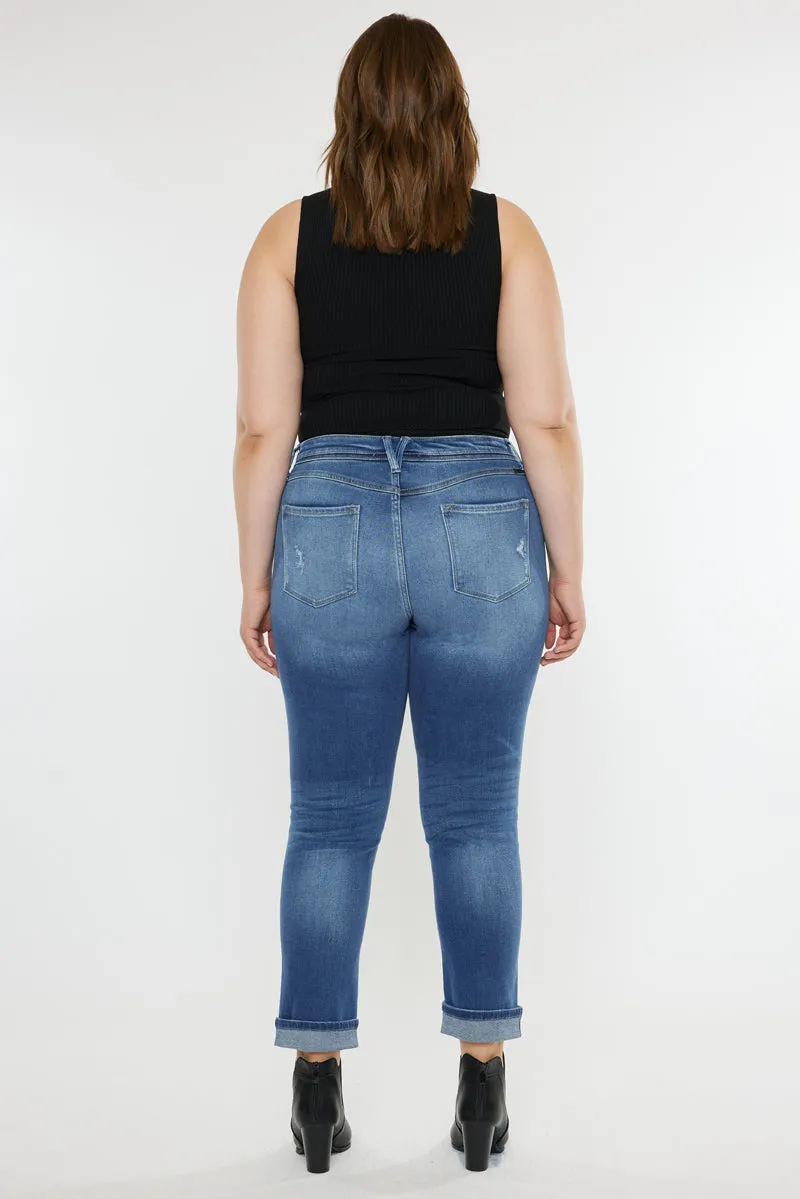 Klover  Mid Rise Slim Straight Leg Jeans (Plus Size)