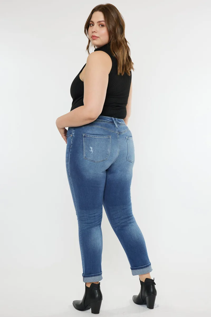 Klover  Mid Rise Slim Straight Leg Jeans (Plus Size)