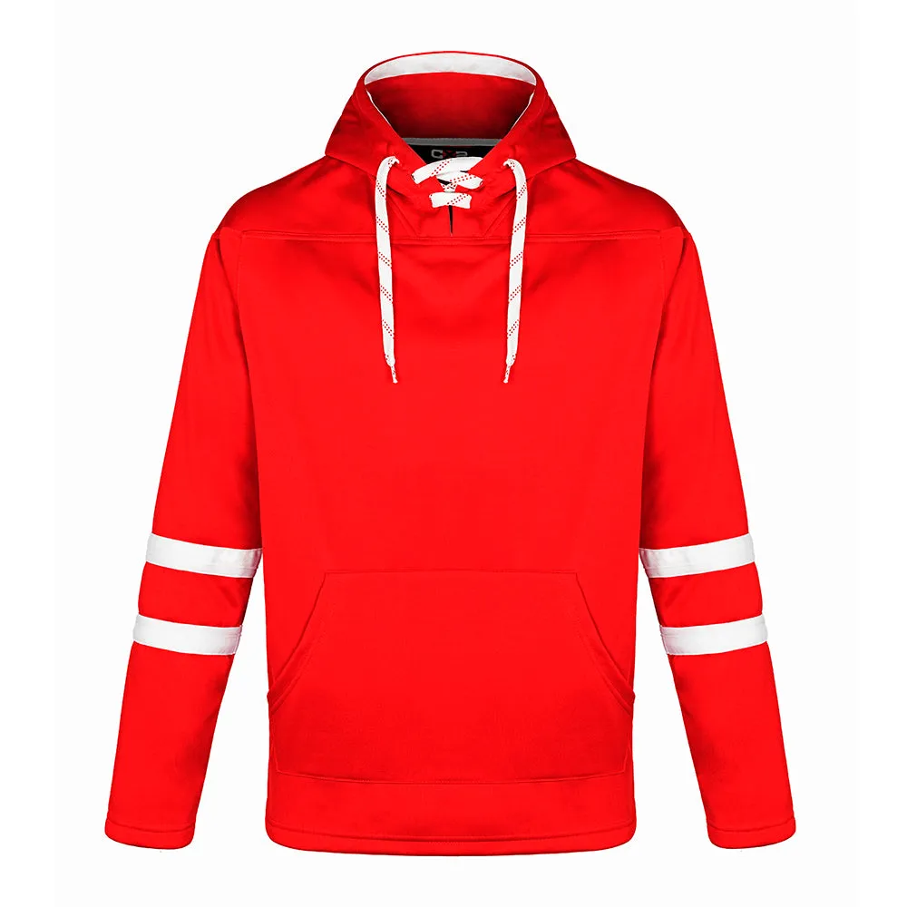 L00617 - Dangle - DISCONTINUED Adult Pullover Hockey Lace Hooded Sweatshirt