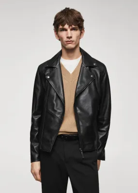 Leather biker jacket