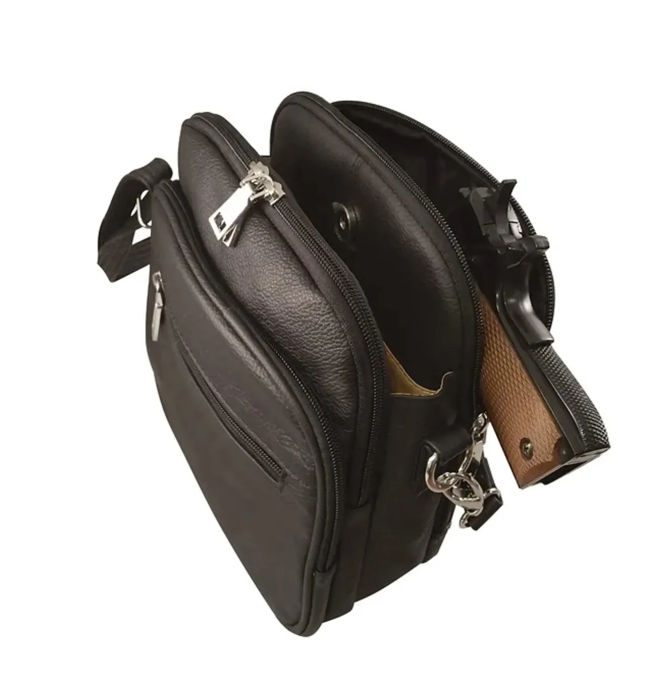 Leather Square Lockable Concealed Carry Purse by Roma