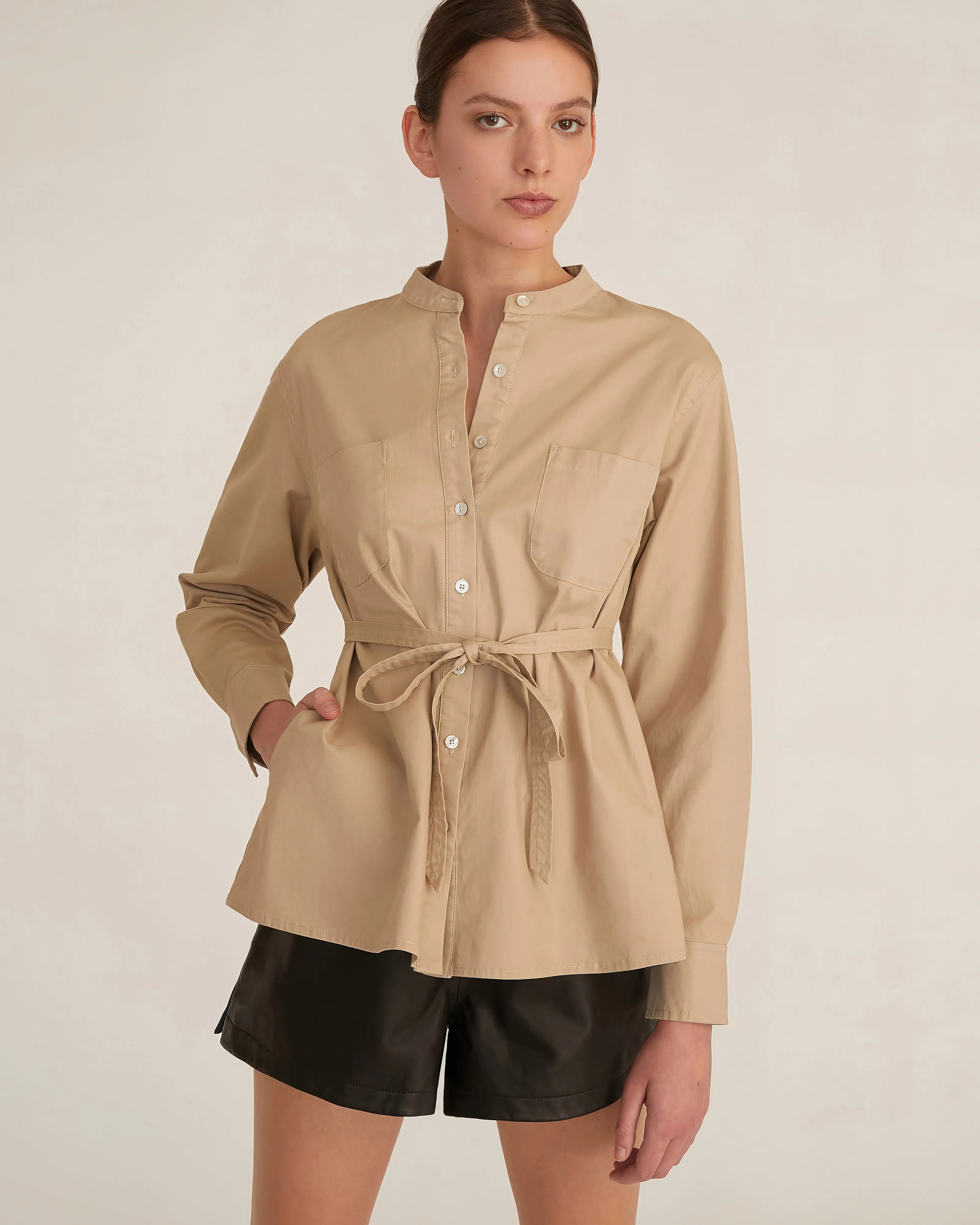 Lennox Canvas Tie-Back Button Down