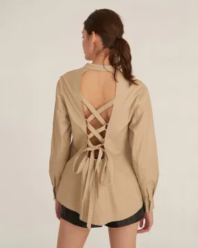 Lennox Canvas Tie-Back Button Down