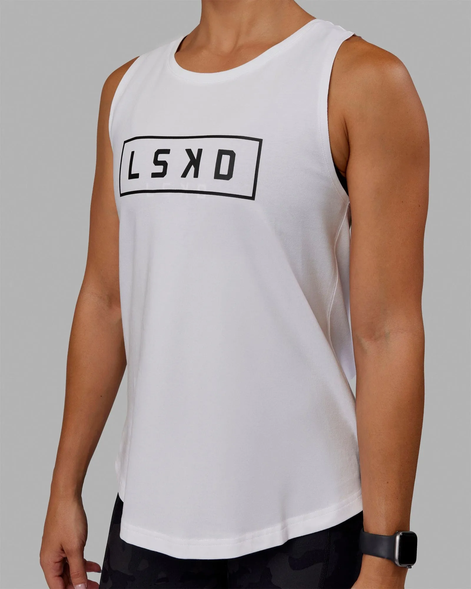 Luna FLXCotton Longline Tank - White-Black