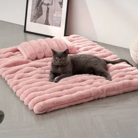 Luxury Striped Faux Fur Fluffy Pet Mat