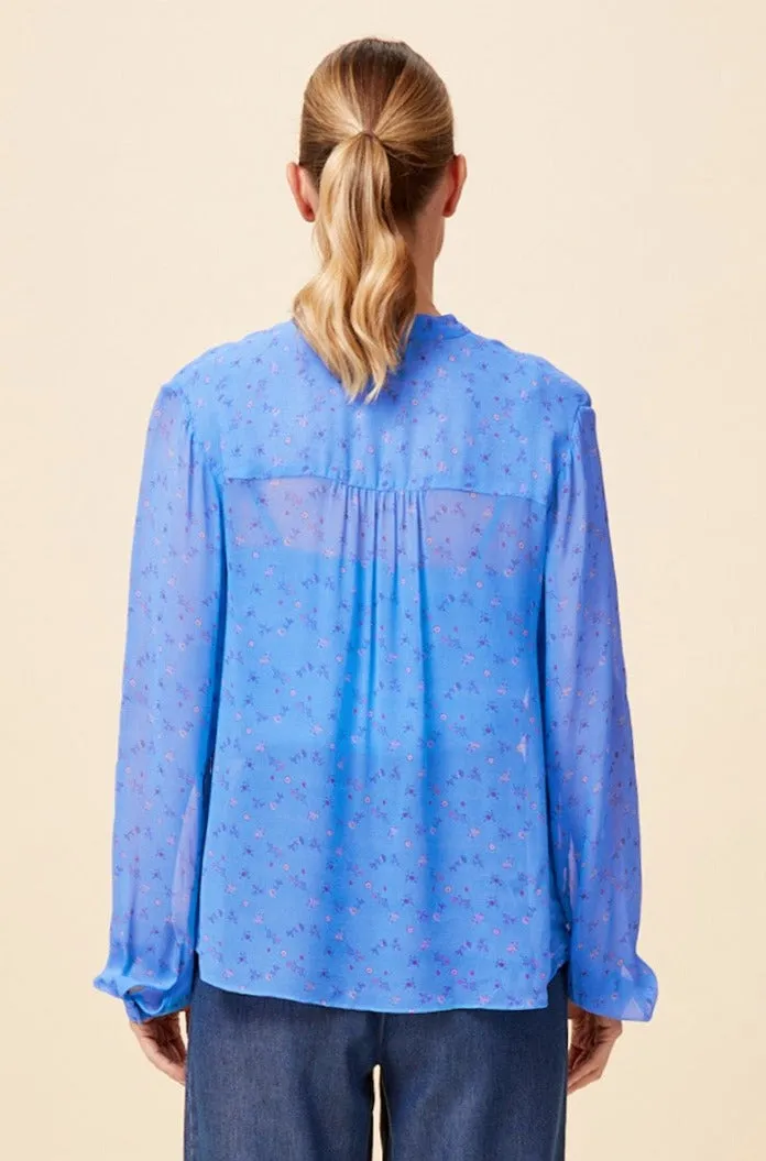 Malina Blouse | Blue/Pink