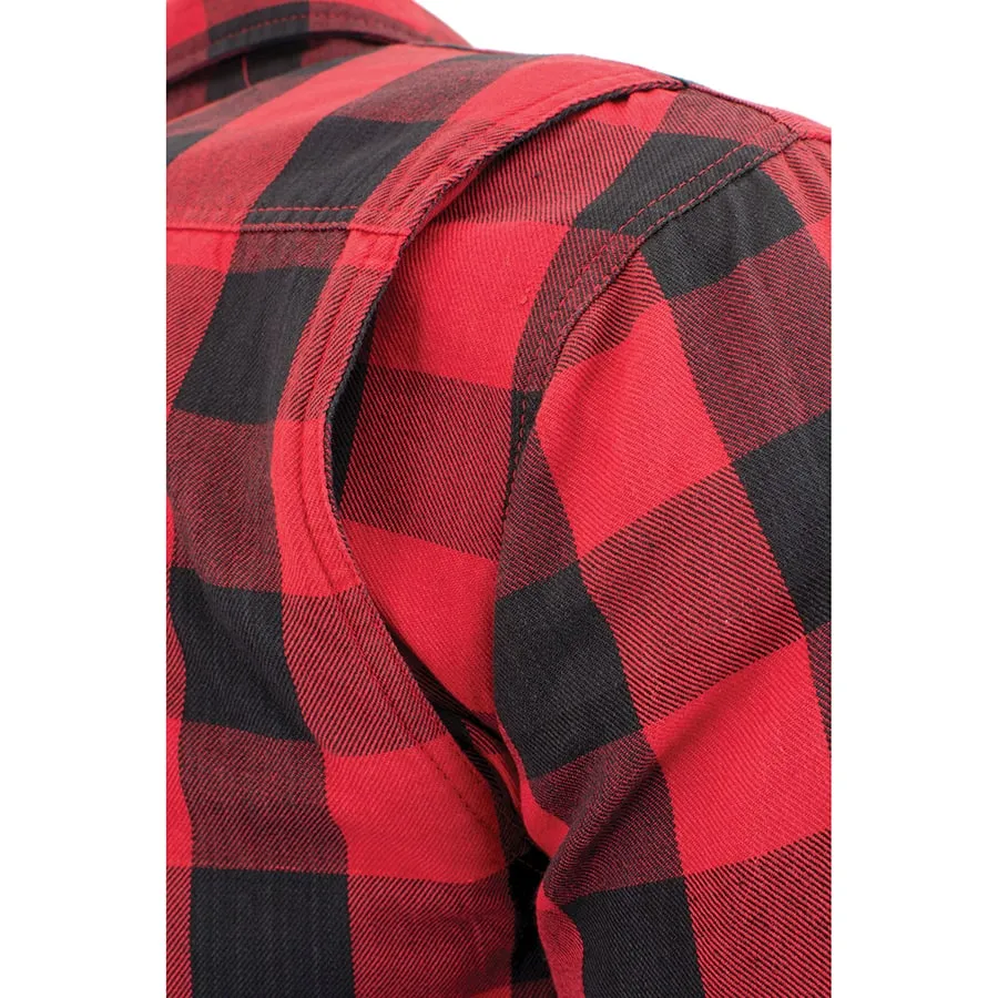 Men’s Armored Checkered Flannel Biker Shirt w/ Aramid® by DuPont™ Fibers