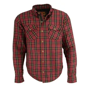 Men’s Armored Checkered Flannel Biker Shirt w/ Aramid® by DuPont™ Fibers