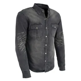 Men’s Armored Denim Biker Shirt w/ Aramid® by DuPont™ Fibers