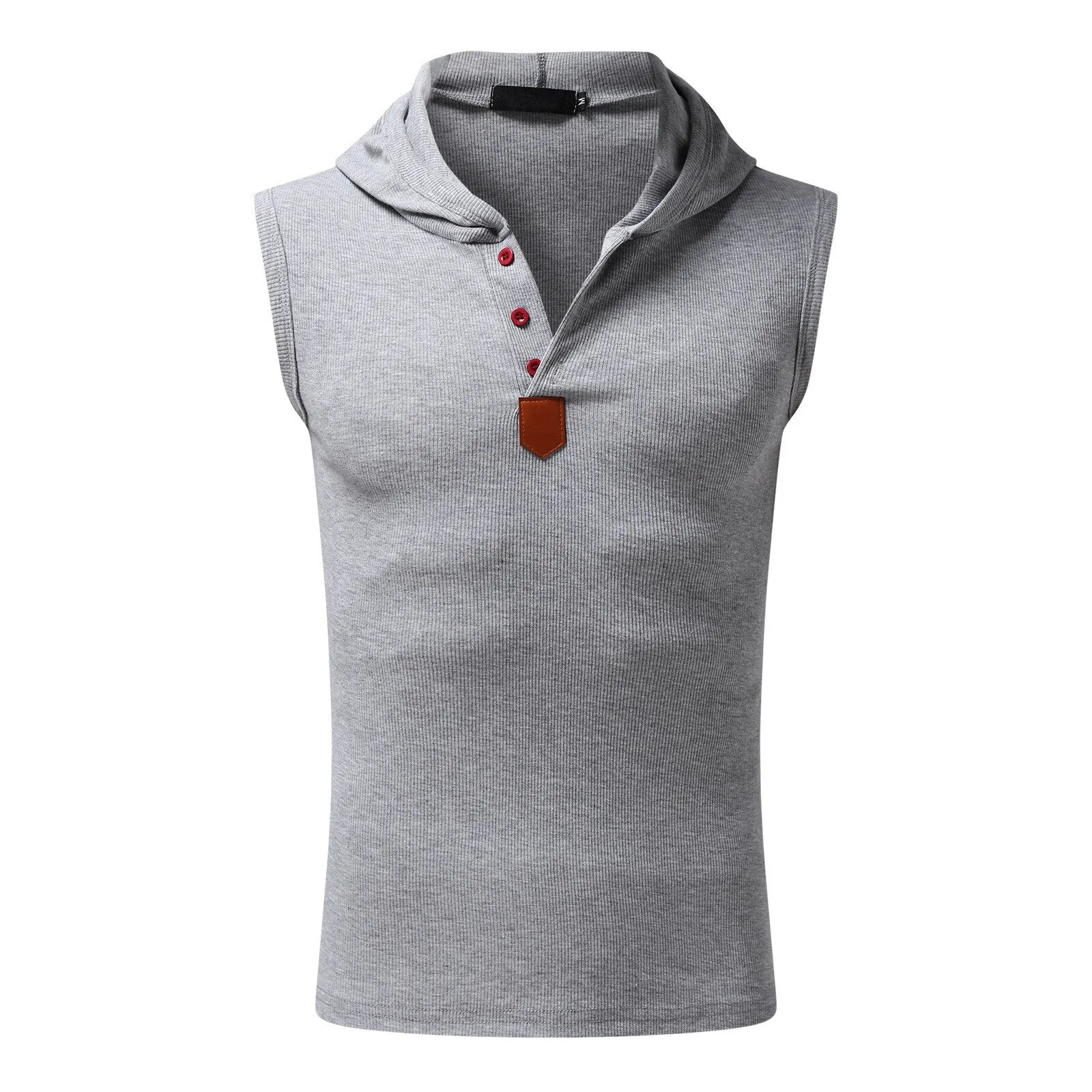  Men's Breathable Sleeveless Hoodie Elastic Fit Fitness Sports Sportswear Bodybuilding Sweatshirt Mens Tops