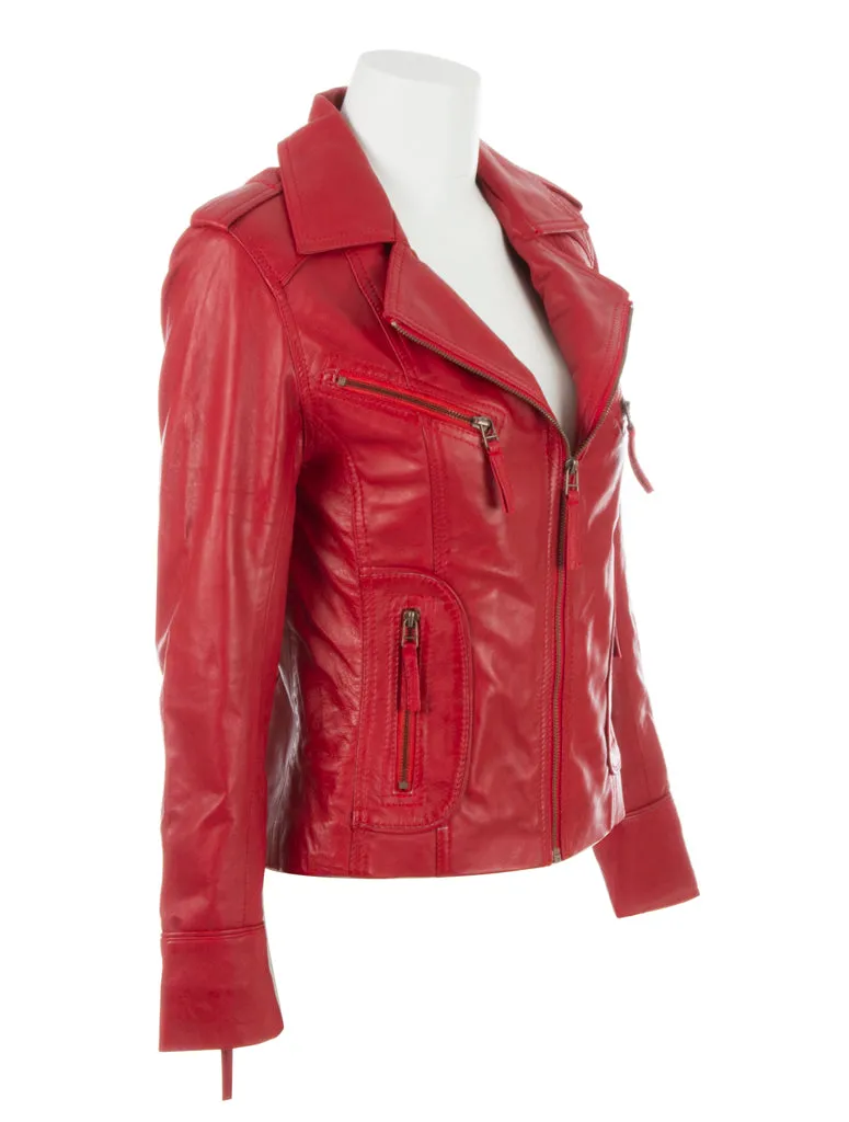 N8UL Women's Biker Jacket - Red