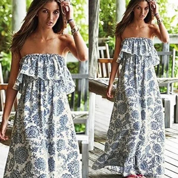 Off Shoulder Summer Boho Dress For Women