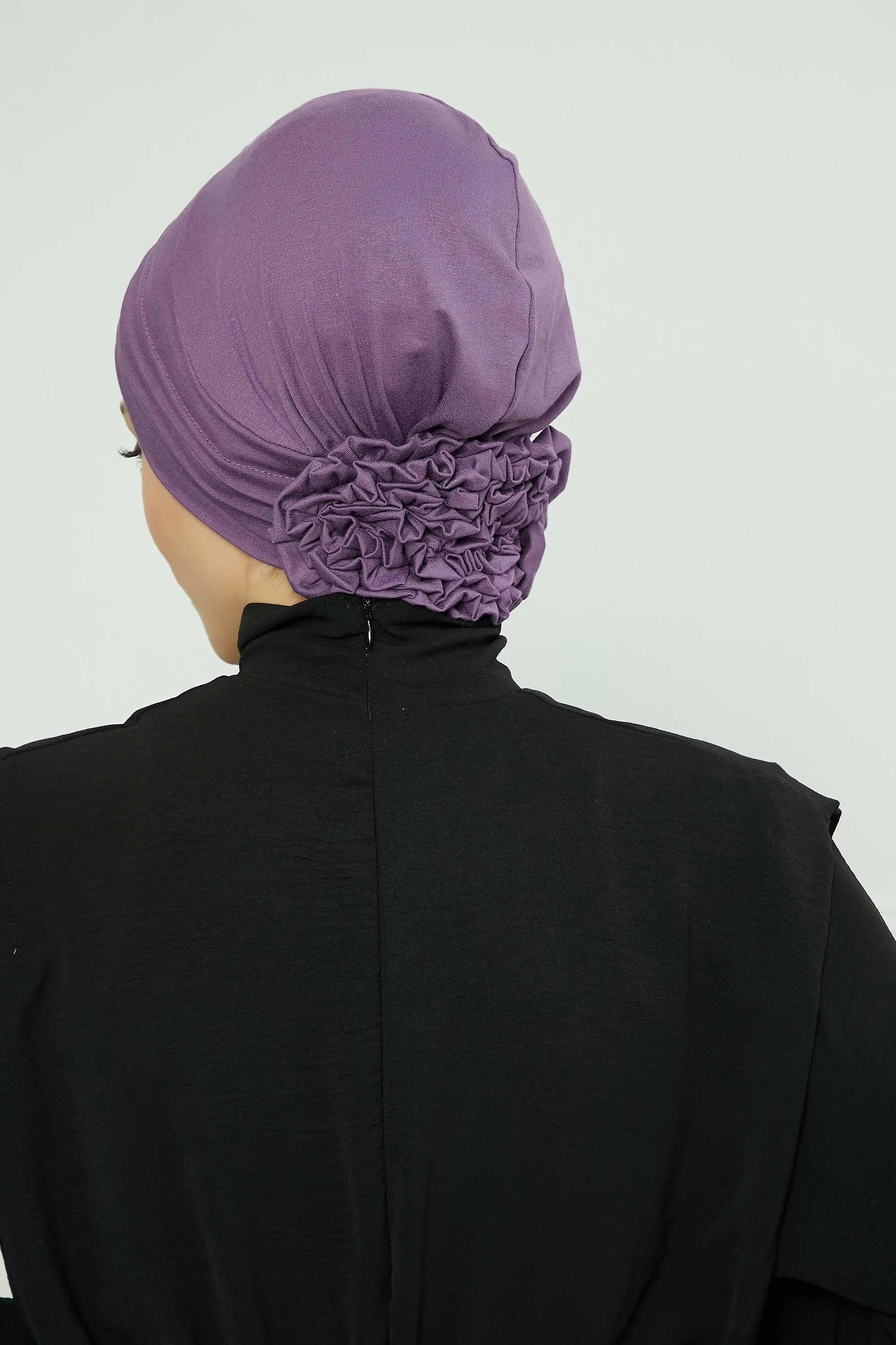 Pleated Instant Turban made from High Quality Combed Cotton, Comfortable Pre-Tied Turban Hijab, Flexible Chemo Cancer Bonnet Headwear,B-74