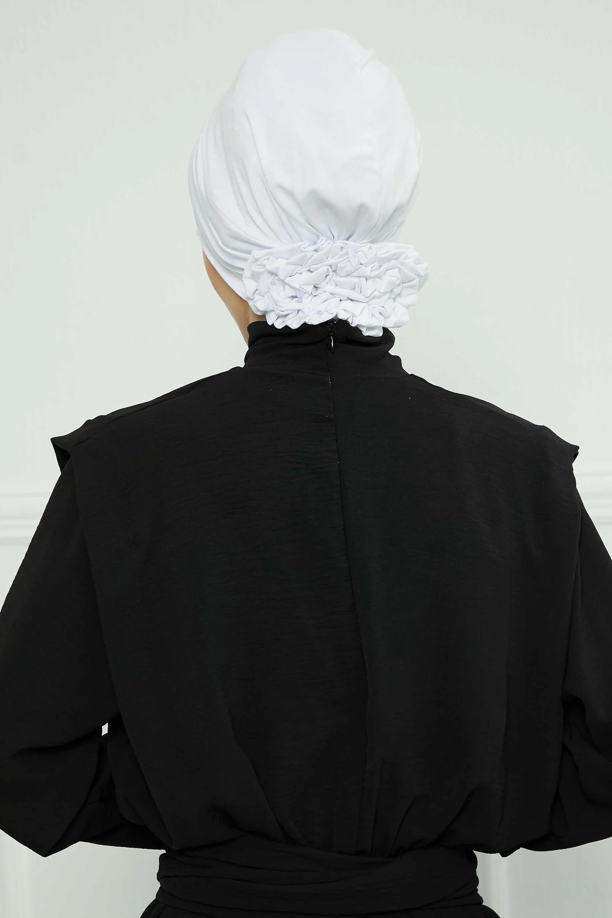 Pleated Instant Turban made from High Quality Combed Cotton, Comfortable Pre-Tied Turban Hijab, Flexible Chemo Cancer Bonnet Headwear,B-74