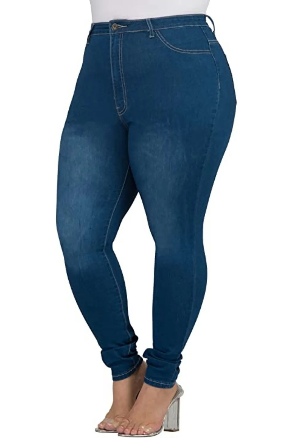 PLUS SIZE STRETCHY NON-DISTRESSED SKINNY JEANS