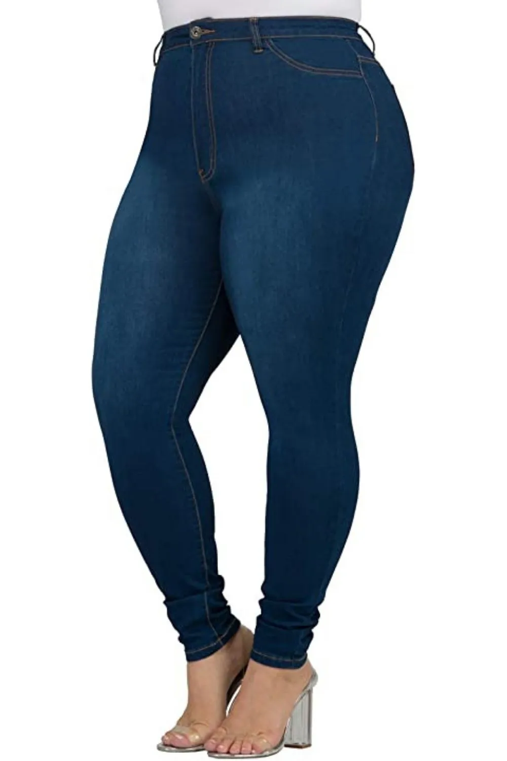 PLUS SIZE STRETCHY NON-DISTRESSED SKINNY JEANS